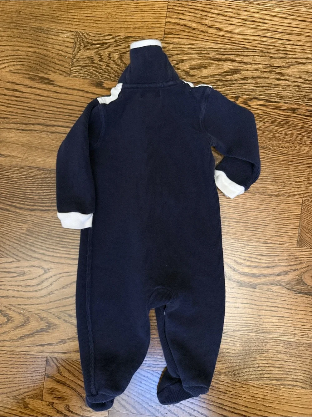 Ralph Lauren Navy Footed One-Piece with White Trim